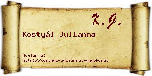 Kostyál Julianna névjegykártya